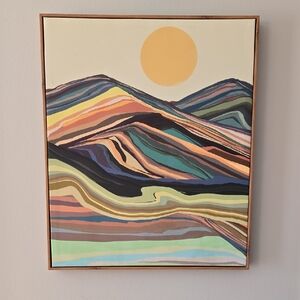 Sapna Shah Over the Horizon Colorful Abstract Modern Mountain Art Print